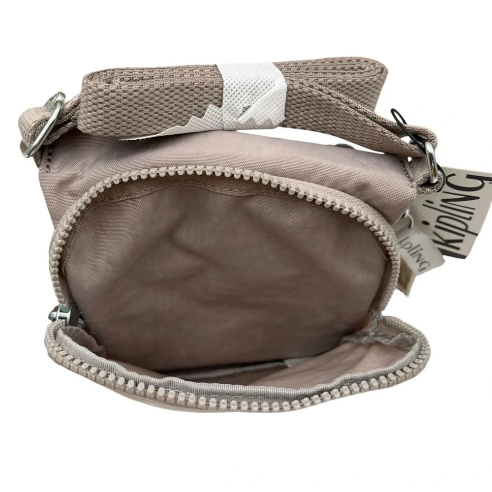 Kipling Eldorado Women's Small Nylon Crossbody Bag Tan Beige Water Resistant